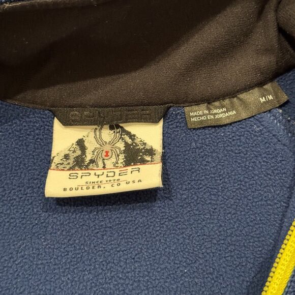 Spyder Sweater Mens Medium Blue Outbound 1/4 Zip Pullover Fleece Lined Skiing - Picture 2 of 6